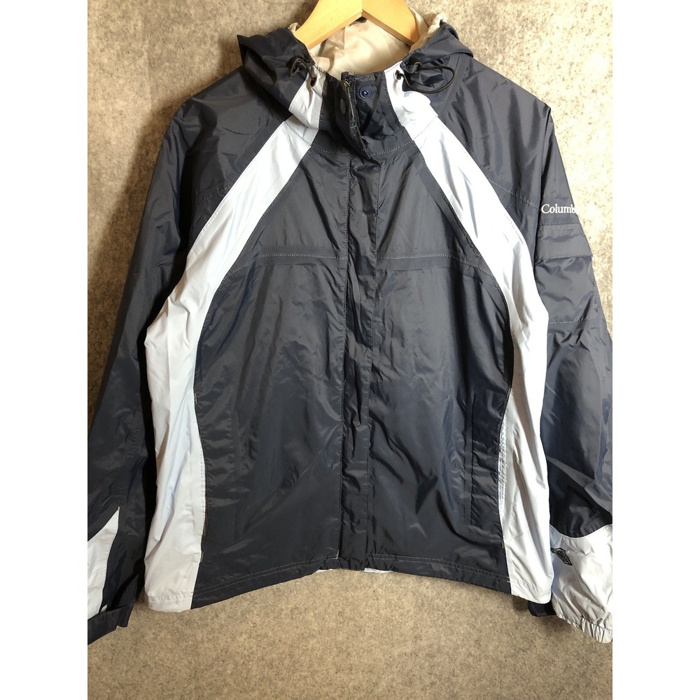 Columbia Coat Womens Extra Large Blue Omni-Tech Waterproof Windbreaker Jacket